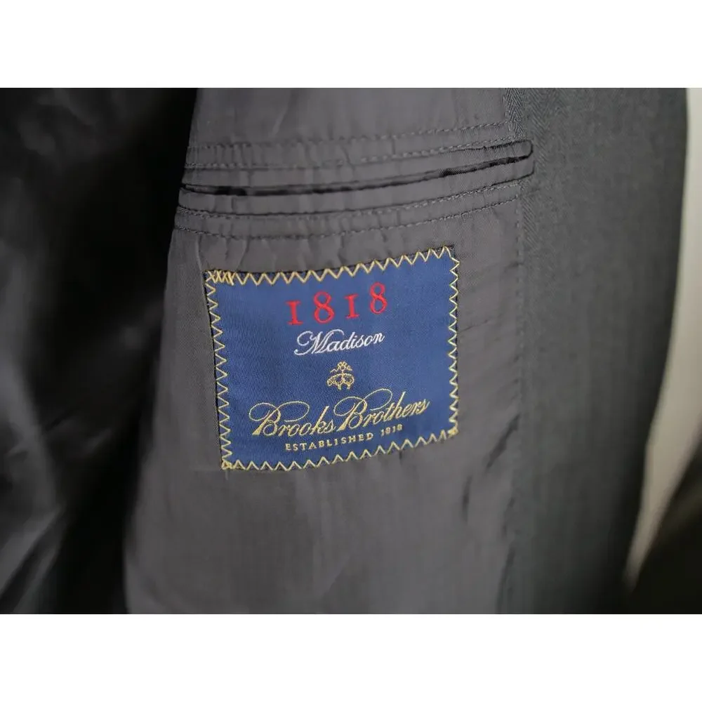 Brooks Brothers 1818 madison‎ saxxon size 43R 38W Dark Gray wool blazer
